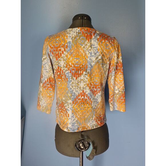 Ruby Road Favorites Women Size PS Blouse Top Abstract Art Geometric Colorful - Picture 2 of 6